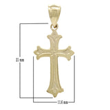 14k Yellow Gold Small Christian Cross Religious Charm Pendant 1.3 grams - Yellow