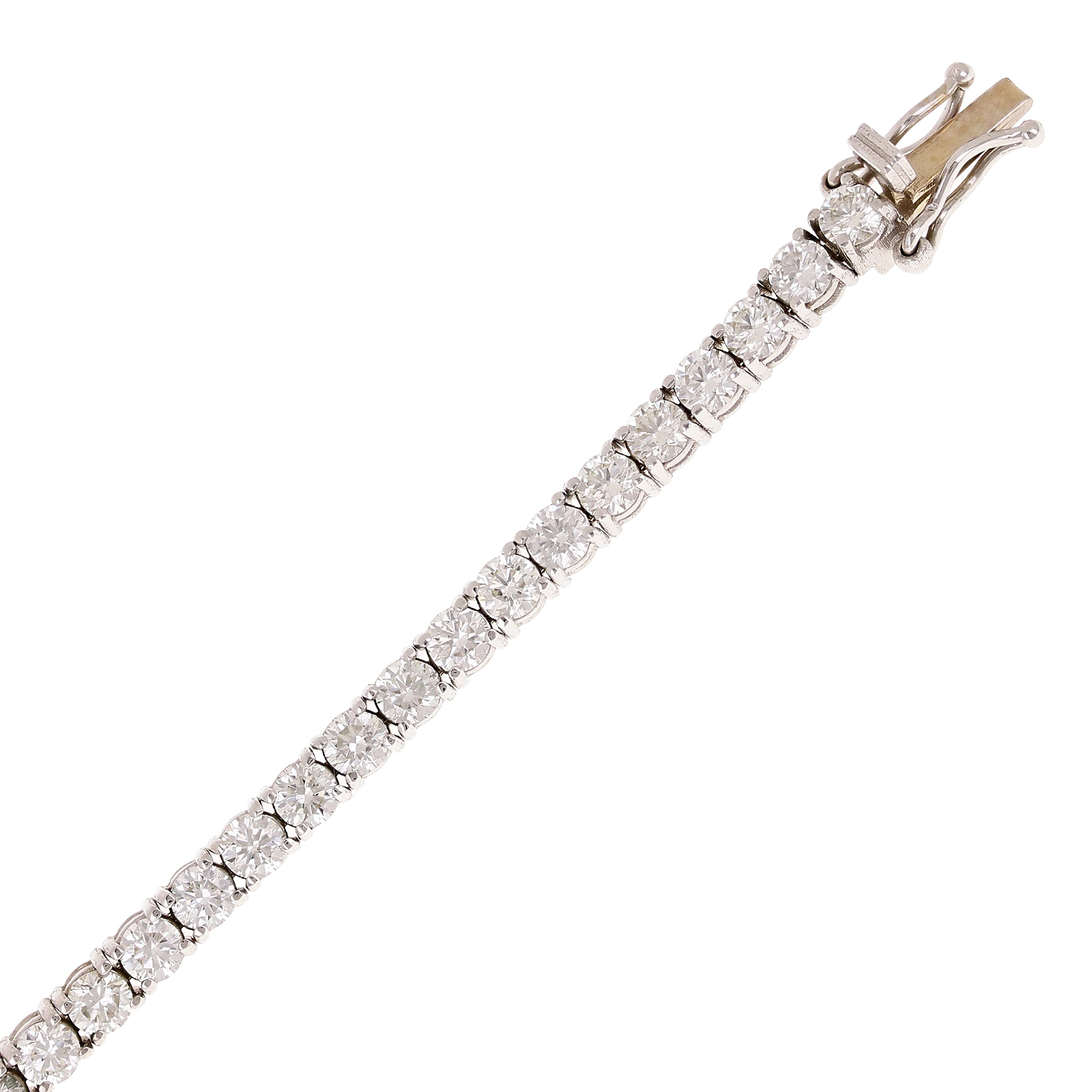 Women's 18k White Gold 6.87ctw Diamond Tennis Bracelet 7" 3.1mm 9.8 grams - 6.87ctw  9.8grams