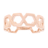 14k Rose Gold Wide Hexagon Stackable Ring 3.3 grams Size 6.75 - Rose
