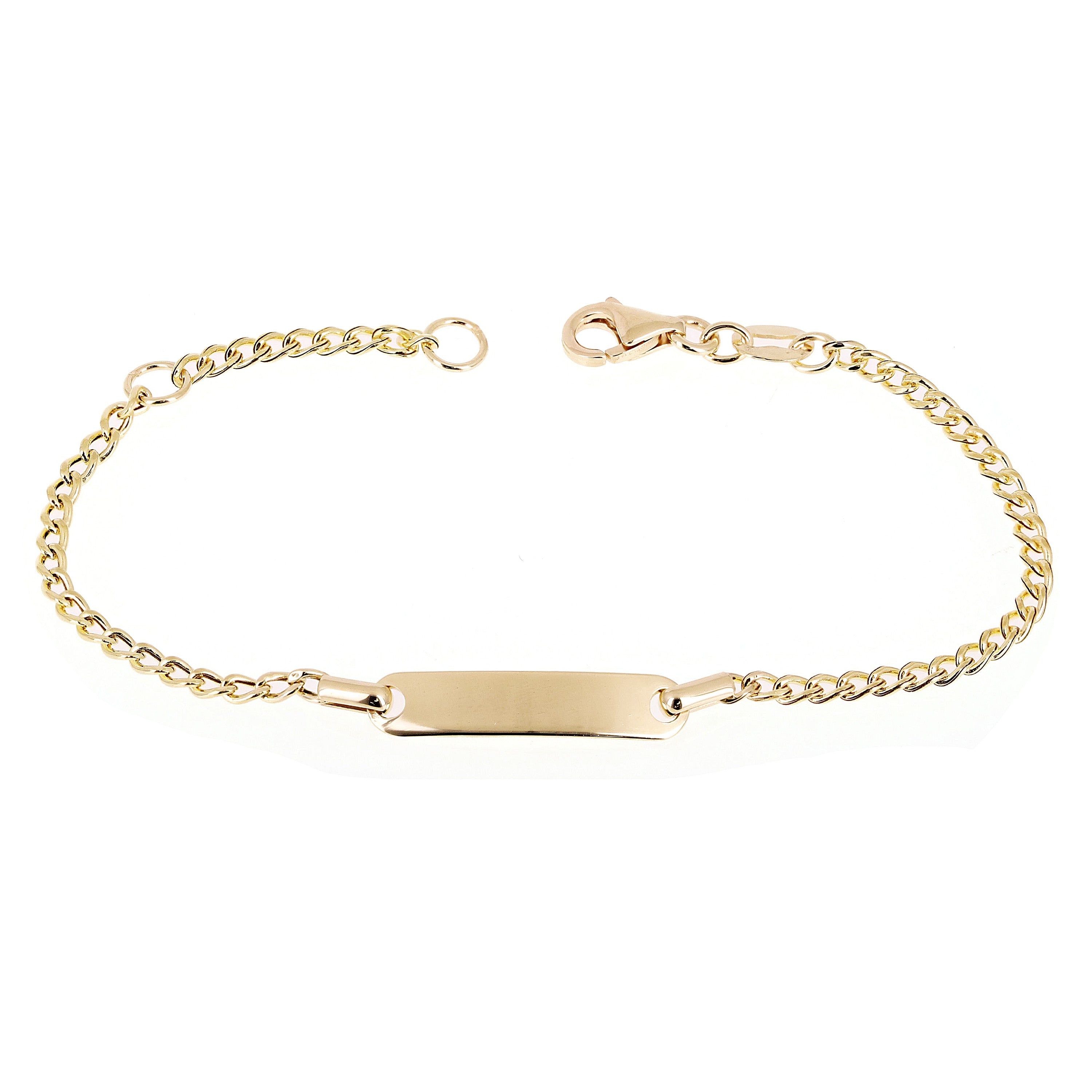 Italian 14k Yellow Gold Engravable Kids Baby ID Cuban Bracelet 5.75" 1.6 grams