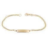 Italian 14k Yellow Gold Engravable Kids Baby ID Cuban Bracelet 5.75" 1.6 grams