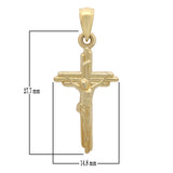 14k Yellow Gold Jesus Christ Crucifix Cross Religious Charm Pendant 1.9 grams - Yellow