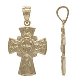 14k Yellow Gold Four Way Cross Holy Spirit Scapular Charm Pendant 3.1 grams - Yellow