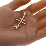 14k Yellow Gold Orthodox Cross Charm Pendant 1.9" 4 grams