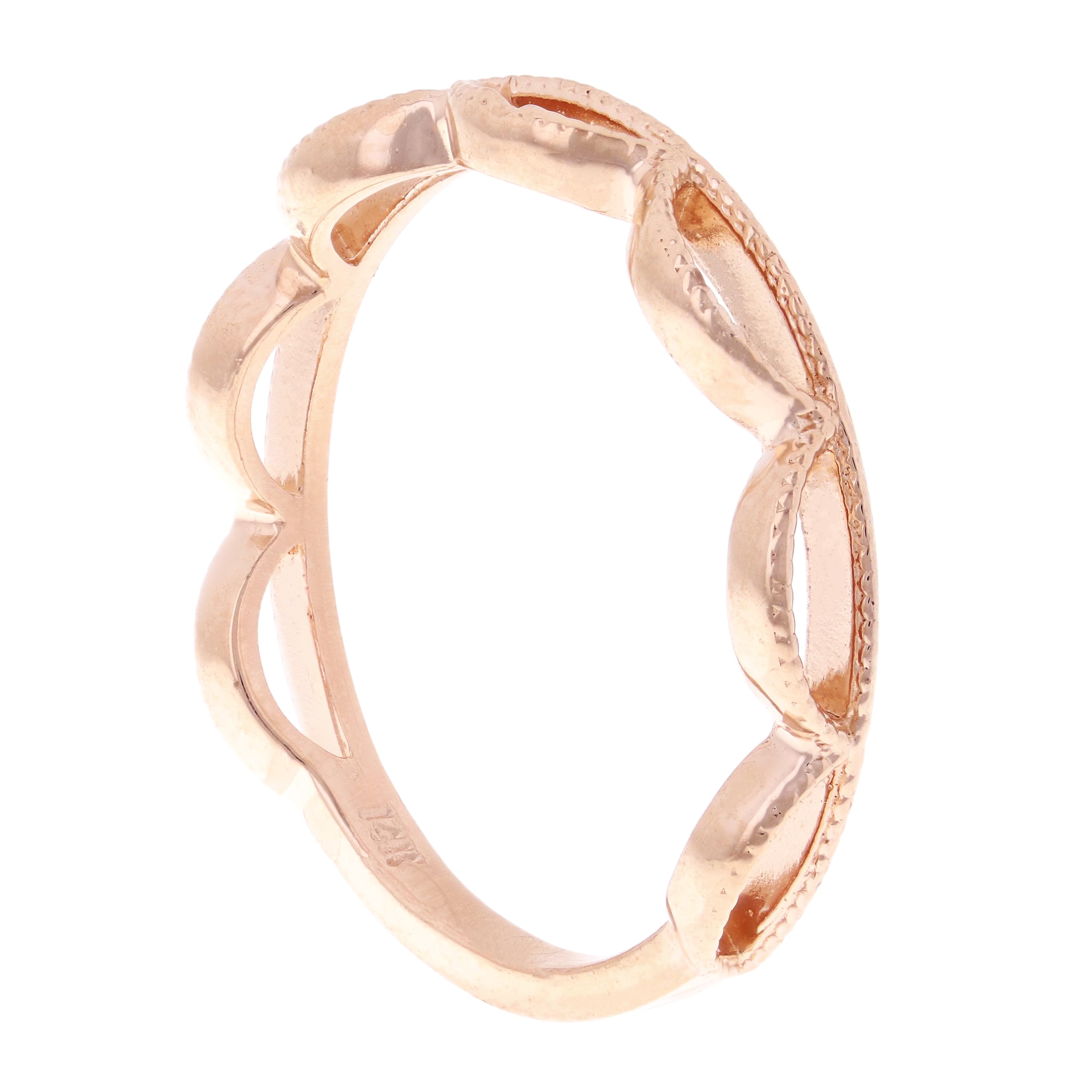 14k Rose Gold Crown Stackable Ring 2 grams Size 6.75 - Rose