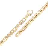14k Yellow Gold Solid Handmade Fashion Link Bracelet 7" 6.3mm 35.2 grams - 7"