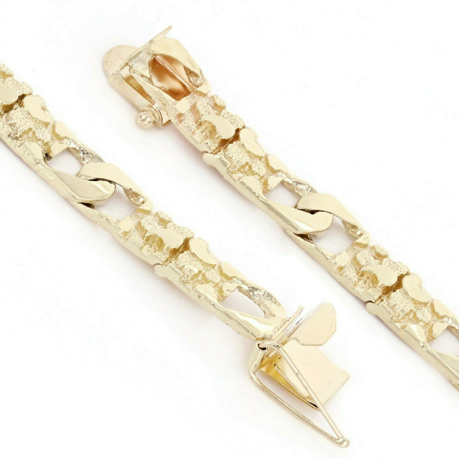 10k Yellow Gold Cuban Link Nugget Bracelet 8.25" 9mm 20.3 grams