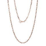 Men's 14k White Gold Handmade Fashion Link Necklace 30" 4mm - White,30"