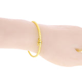 Italian 14k Yellow Gold Hollow Twisted Bangle Bracelet 7" 3mm 4.1 grams