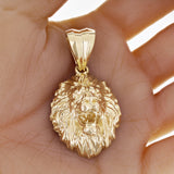 10k Yellow Gold 3D Lion Head Charm Pendant 2.2" 22.5 grams