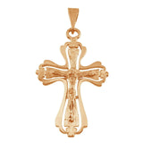 14k Rose Gold Jesus Christ Crucifix Cross Charm Pendant 2" 5.2 grams - Rose