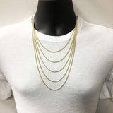 Italian 14k Yellow Gold Miami Cuban Chain Necklace 20"-28" 2mm