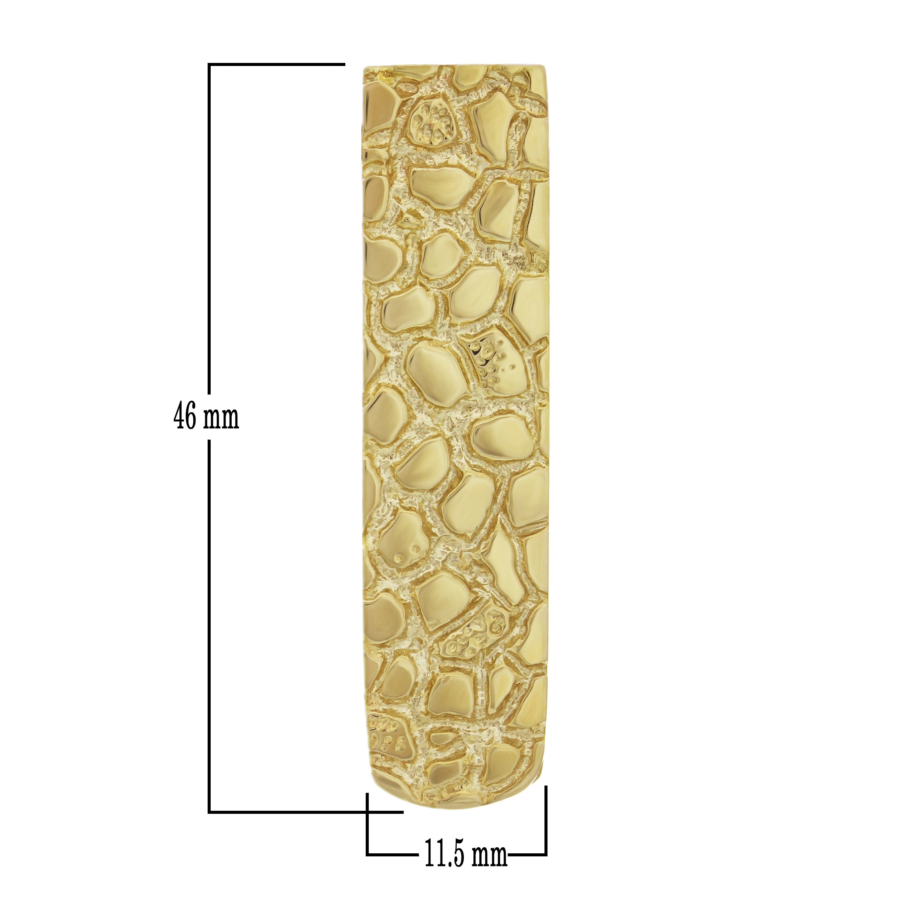 Men's 10k Yellow Gold Solid Nugget Money Clip Money Holder 1.8" 11.5 grams - Yellow