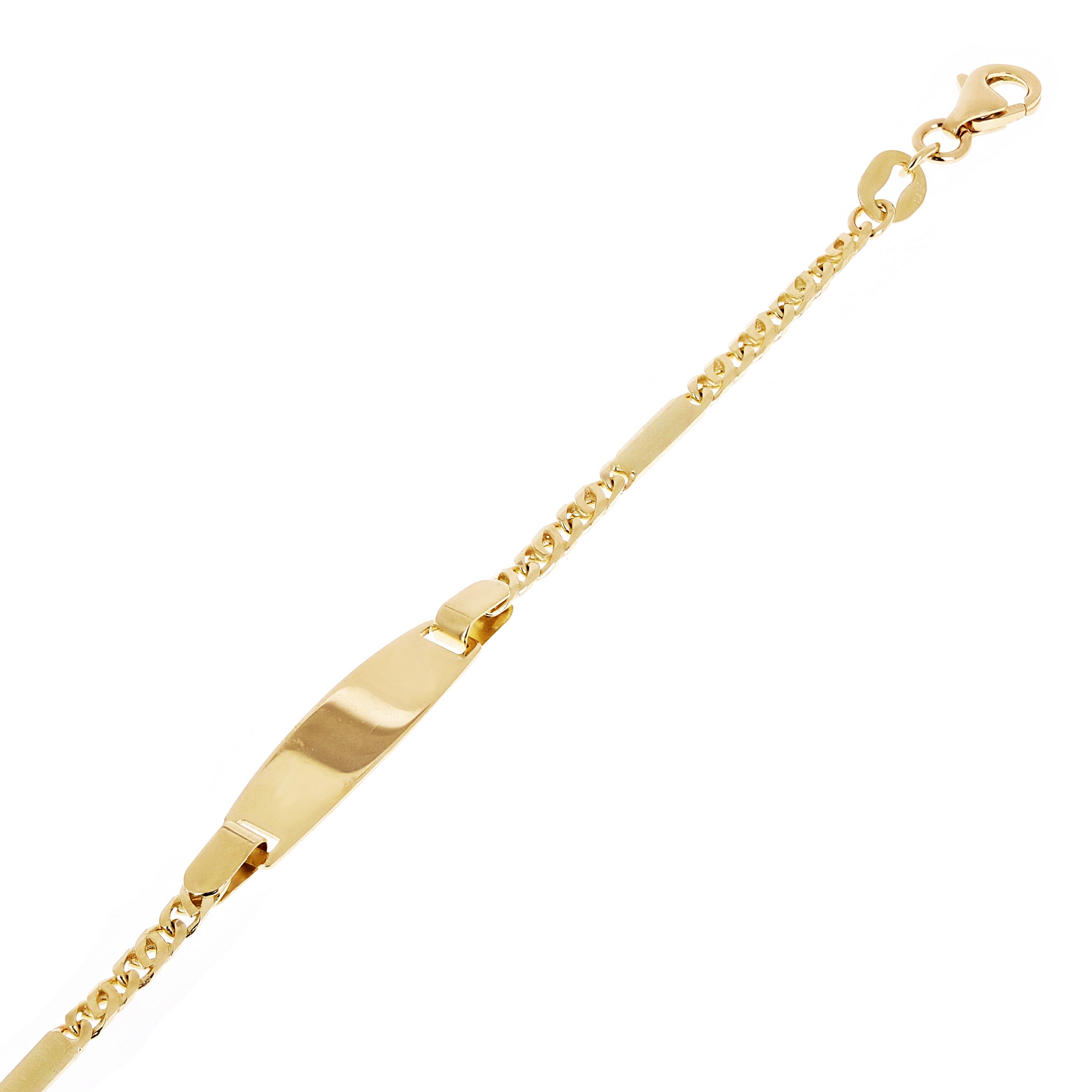 Italian 14k Yellow Gold Engravable Baby Kids ID Mariner Bracelet 5.5" 2.6 grams