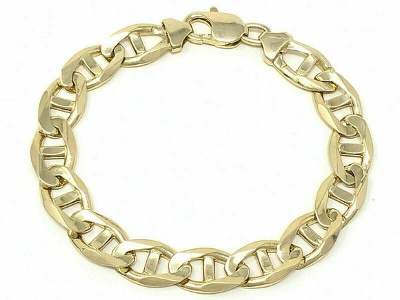 14k Yellow Gold Concave Mariner Gucci Chain Bracelet 7.5