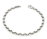 14k White Gold Handmade Fashion Link Bracelet 8.5" 4.3mm 17.1 grams