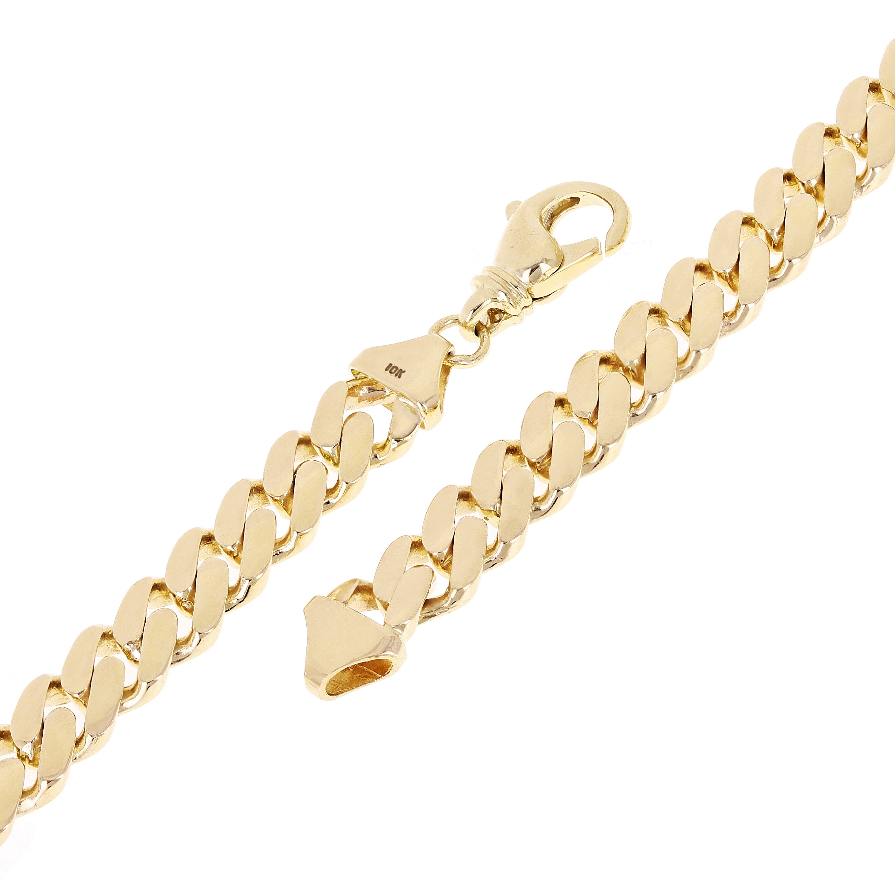 Men's 10k Yellow Gold Solid Miami Cuban Link Bracelet 7" 9.5mm 32.5 grams - 7"