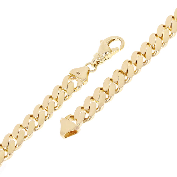 Men's 10k Yellow Gold Solid Miami Cuban Link Bracelet 7