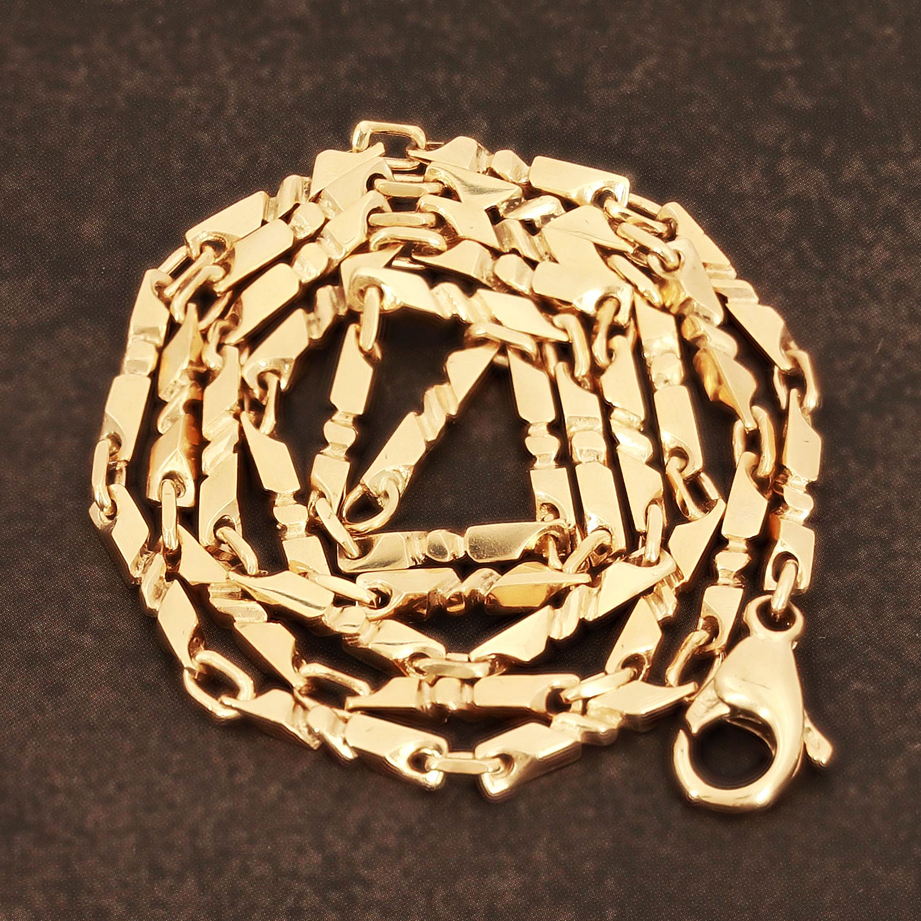 14k Yellow Gold Solid Handmade Fashion Link Necklace 18" 3mm 21 grams - 18" 21 grams