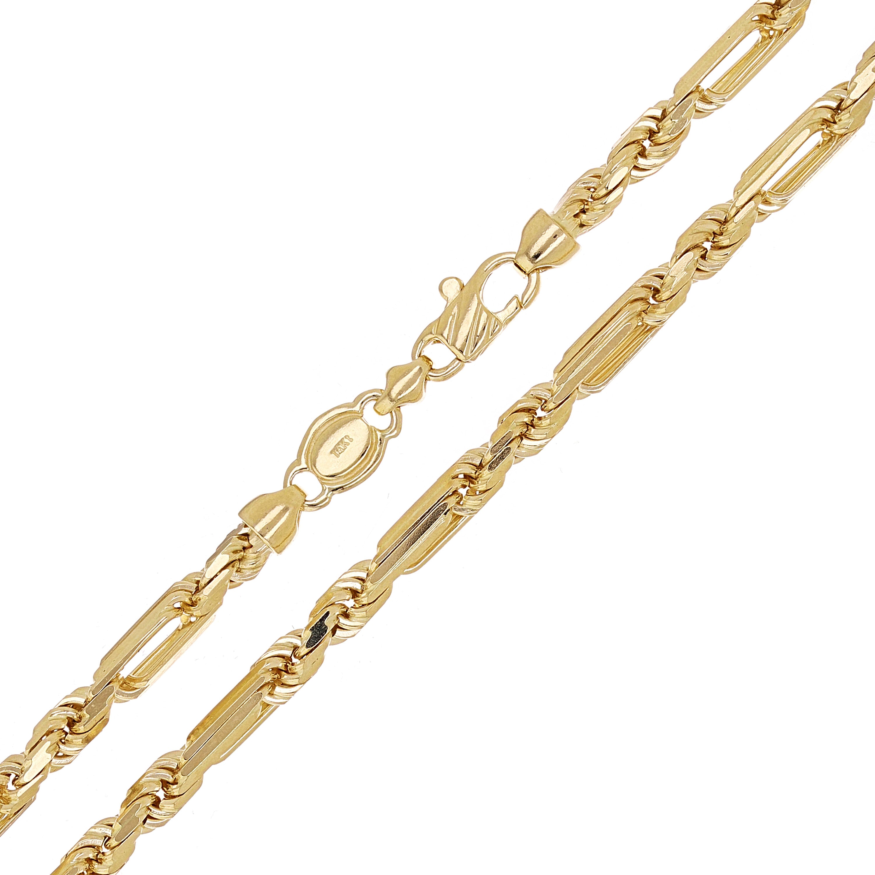 Italian 14k Yellow Gold Solid Milano Rope Chain Necklace 18" 4mm 26.8 grams - 18" 26.8 grams