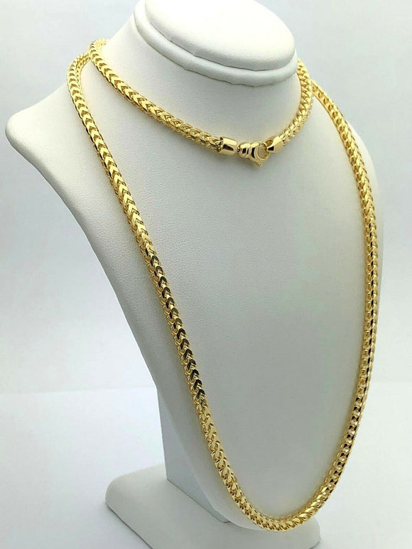 14k Yellow Gold Solid Franco Necklace Chain Link 24