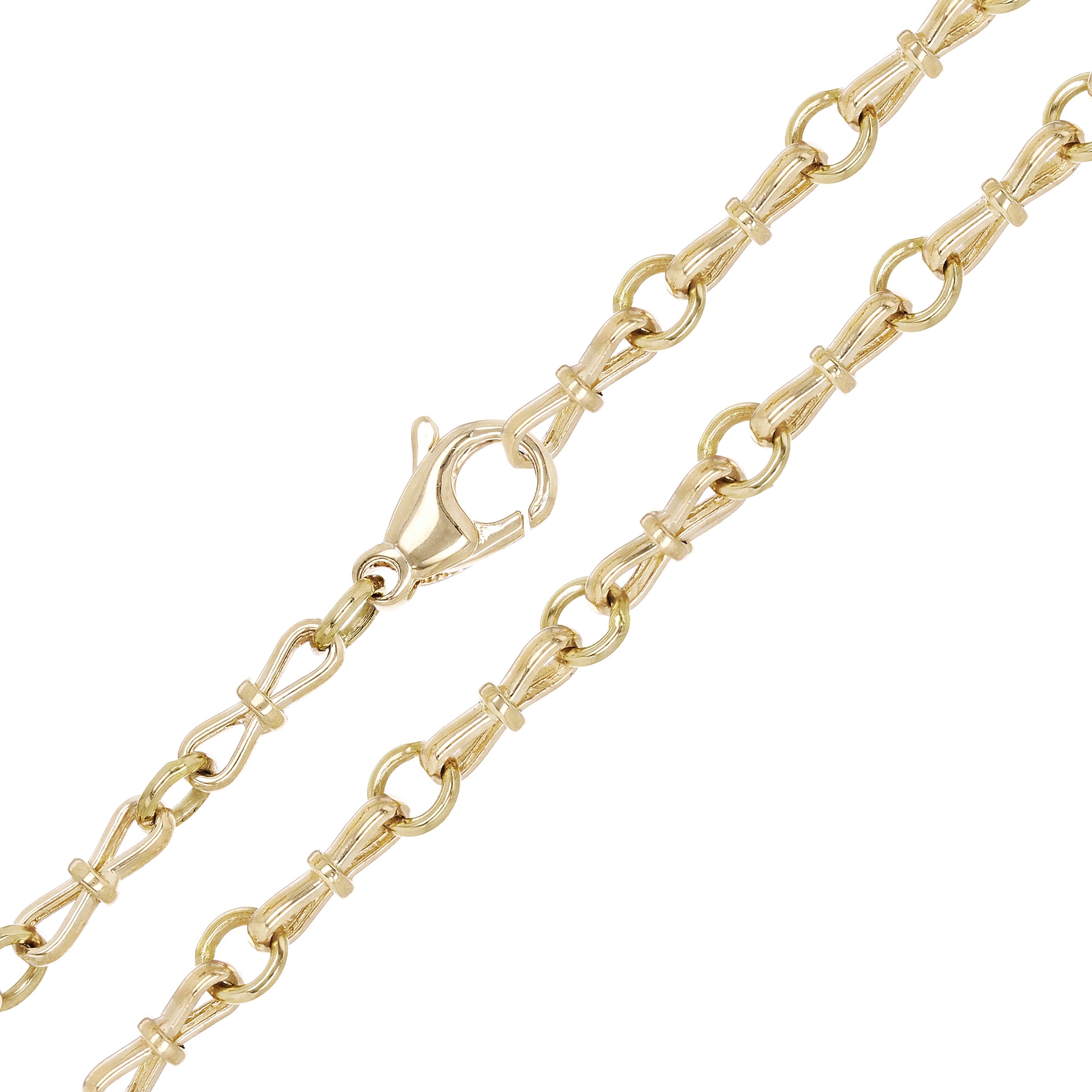 10k Yellow Gold Handmade Bow Fashion Link Chain Necklace 20" 3.5mm 19.5 grams - Yellow,20" 19.5 grams