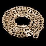 14k Yellow Gold Solid Heavy Handmade Link Chain Necklace 20" 7mm 72.3 grams - 20"
