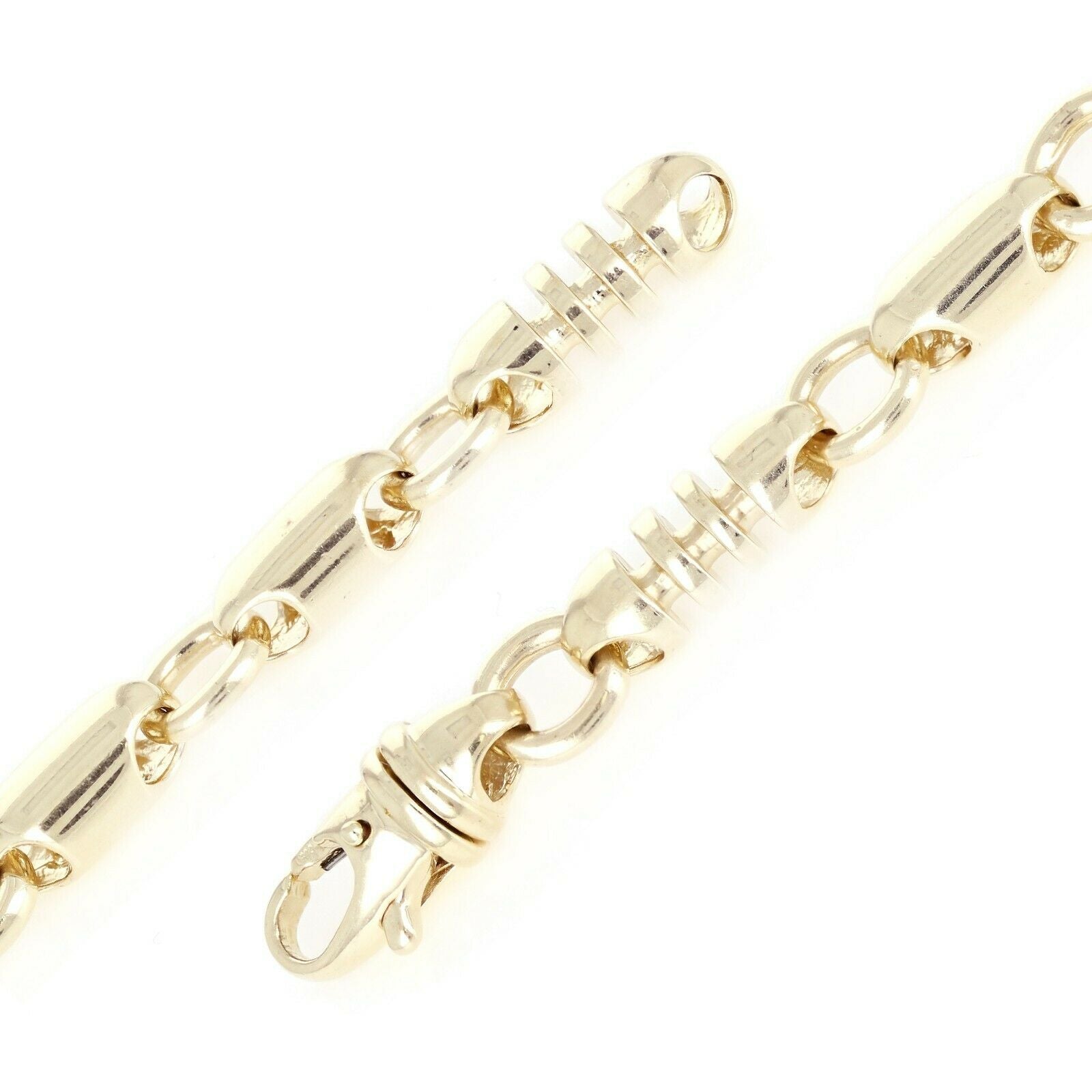 10k Yellow Gold Solid Handmade Fashion Link Chain Bracelet 7" 6.8mm 33 grams - 7" 33 grams