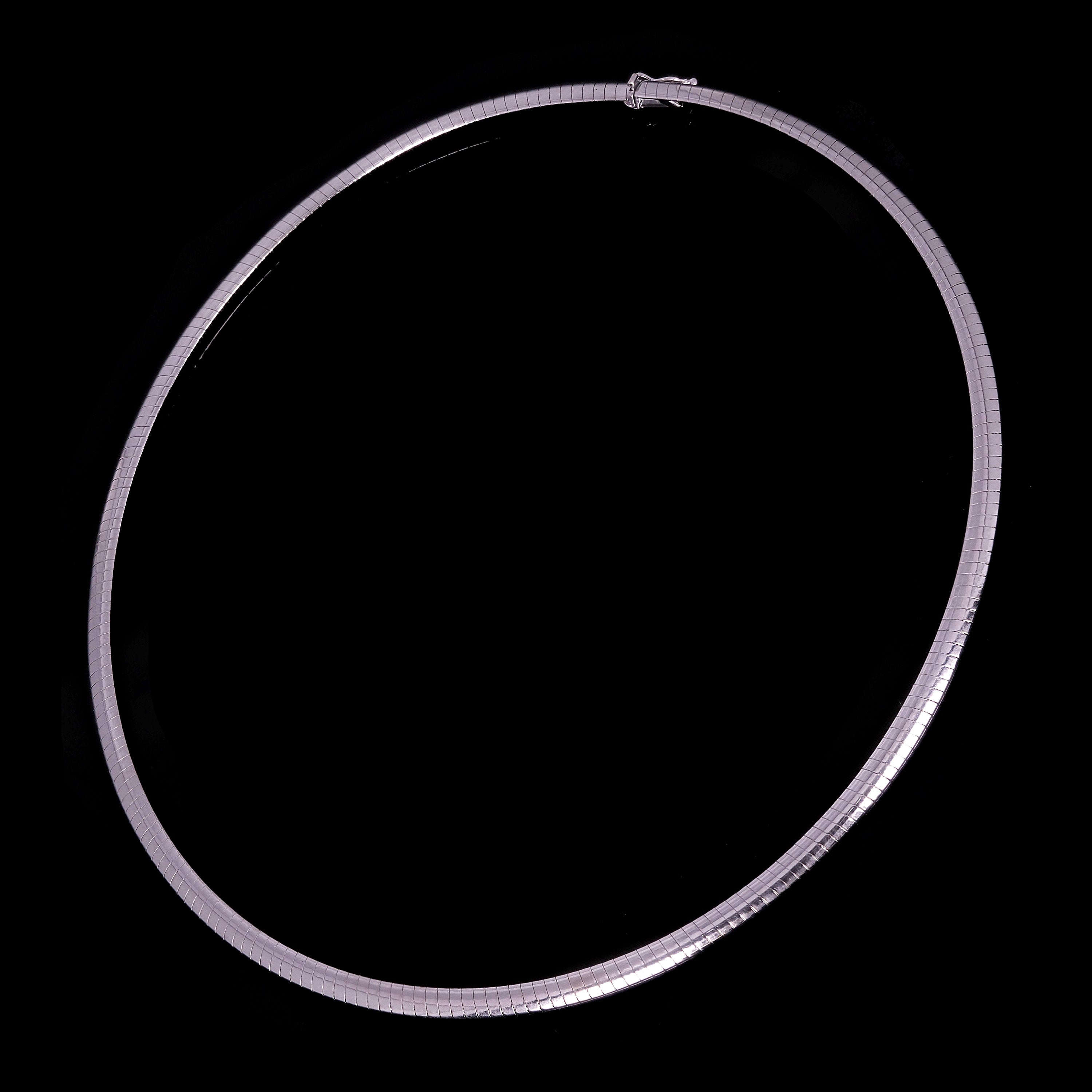 Women's Italian 14k White Gold Omega Necklace Choker 16.5" 4mm 15.3 grams - 15.3 grams