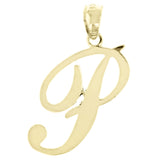 14k Yellow Gold Initial Letter P Alphabet Charm Pendant - Letter P,Yellow