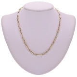Italian 14k Yellow Gold Plain & Twist Paper Clip Link Chain Necklace 18" 9.1 grams