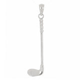 14k White Gold Solid Golf Club Stick Charm Pendant 1.7" 1.8 grams Medium - White