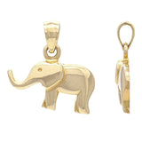 14k Yellow Gold High Polish Good Luck Charm 3D Elephant Pendant 2.7 grams