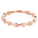 14k Tri Color Gold 3 Piece Stackable Heart Ring Size 10 - Ring Size 10