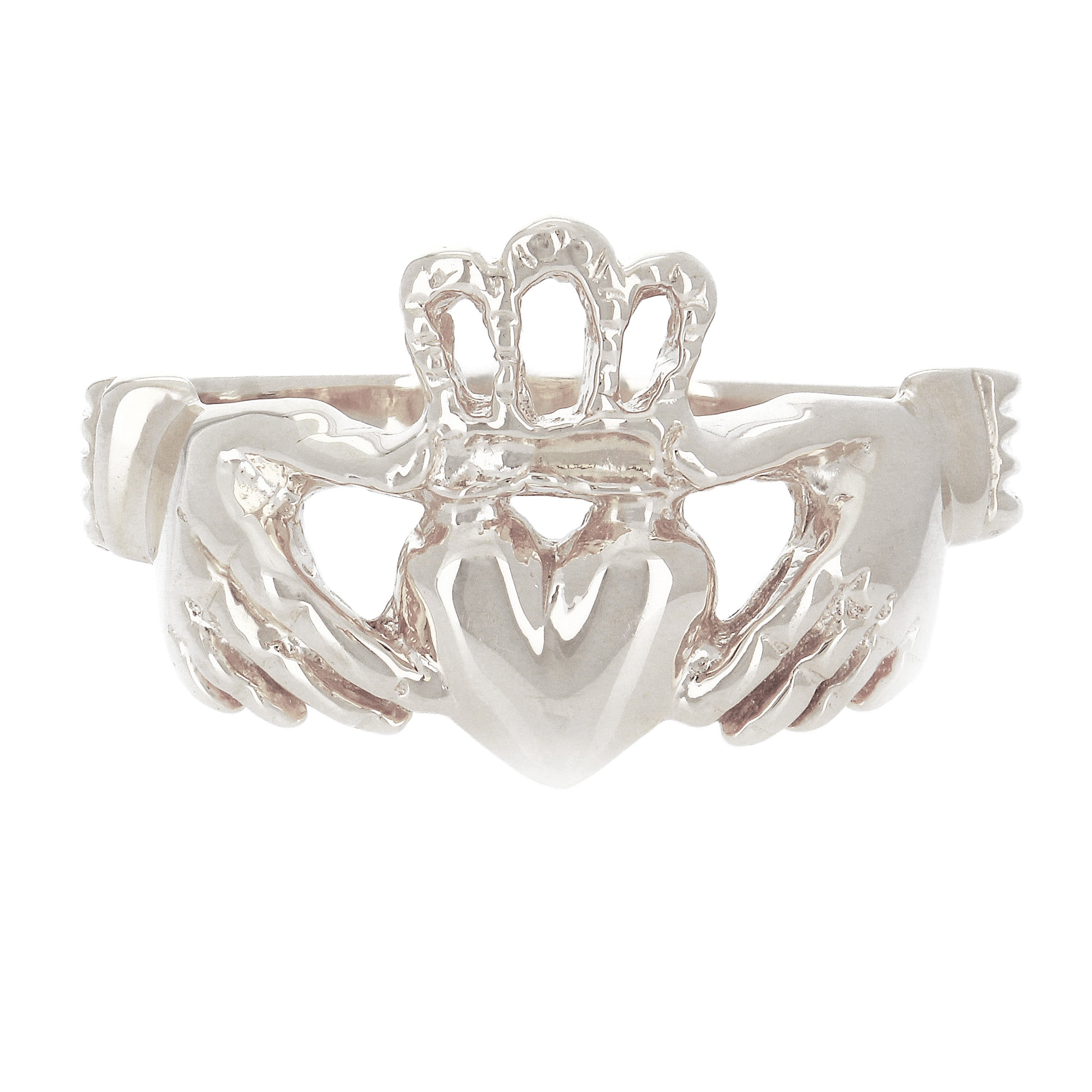 14k Yellow White or Rose Gold Love Friendship Claddagh Irish Ring Sizes 5-9