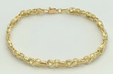 14k Yellow Gold Hugs & Kisses XOXO Link Bracelet 7.25" 5.3mm 9 grams