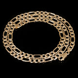 Men's Italian 14k Yellow Gold Solid Figaro Chain Necklace 22" 5.8mm 25.5 grams - 22"