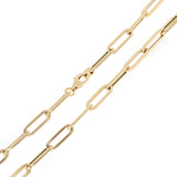 Italian 14k Yellow Gold Hollow Paper Clip Chain Necklace 16" 4.3mm 5.4 grams