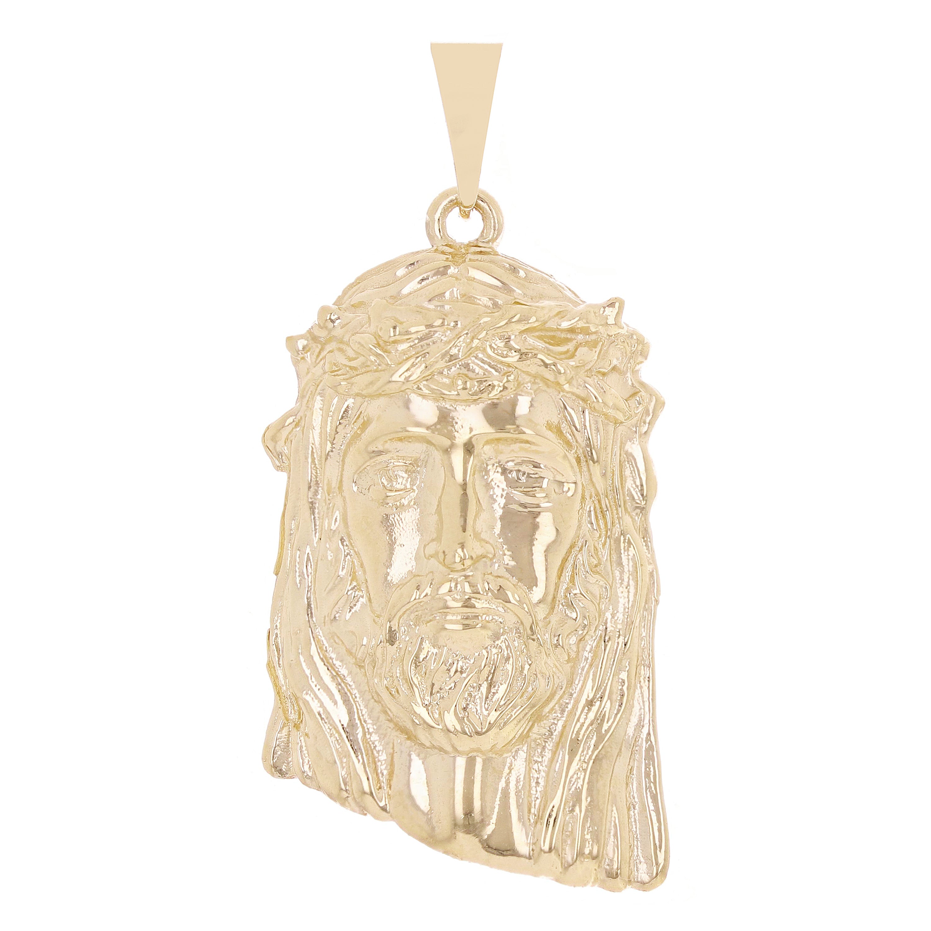 14k Yellow Gold Jesus Piece Jesus Christ Face Pendant 2" 12.6 grams