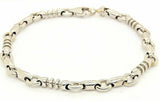 14k White Gold Handmade Fashion Link Bracelet 8.5" 6.3mm 24.7 grams - 8.5"