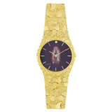 14k Yellow Gold Lady of Guadalupe Geneve Diamond Watch Nugget Band 7-7.5" 53 grams - 7.5" 53 grams