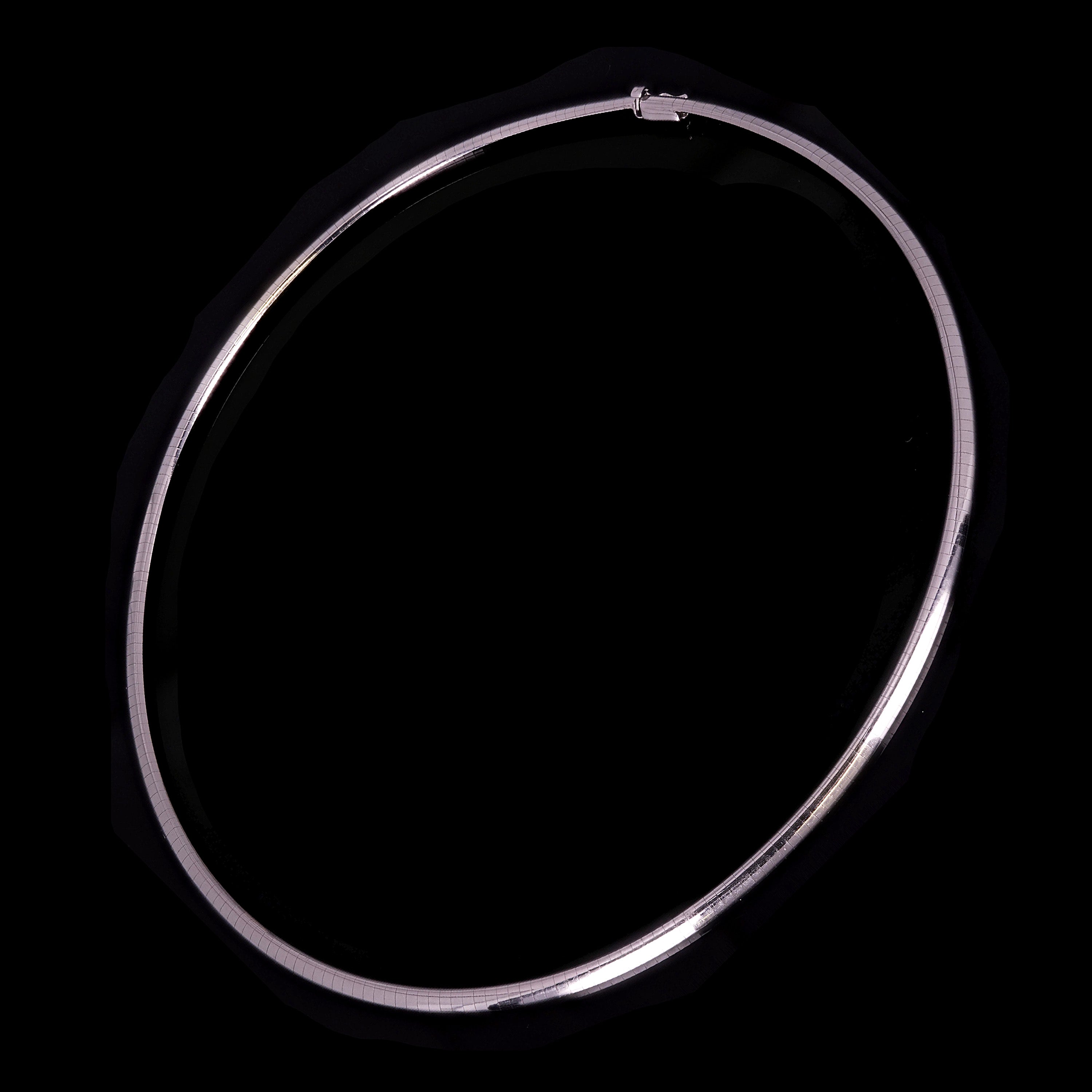 Women's Italian 14k White Gold Omega Necklace Choker 17" 4mm 25.7 grams - 25.7 grams