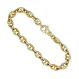 14k Yellow Gold Solid Puffy Mariner Gucci Link Chain Bracelet 7" 7.5mm 21.7grams - Yellow,70"