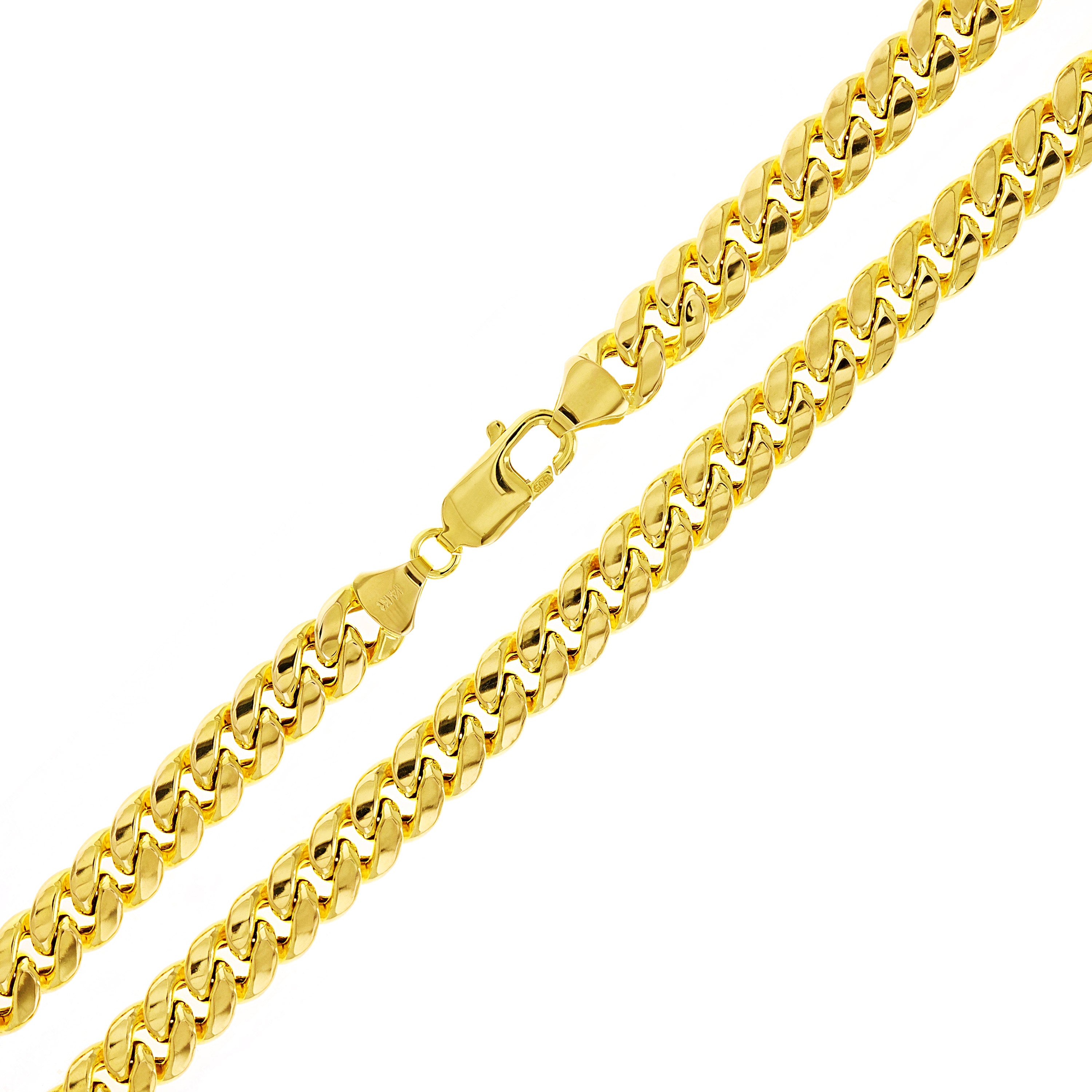 Italian 14k Yellow Gold Hollow Miami Cuban Chain Necklace 20" 7.8mm 33.2 grams - 20" 33.2 grams