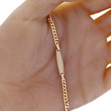 Italian 14k Two Tone Gold Engravable Miami Cuban Baby Kids ID Bracelet 6.5" 2.9g