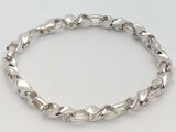 Men's 14k White Gold Handmade Fashion Link Bracelet 9" 6.5mm 37.7 grams