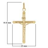 Italian 14k Yellow Gold Hollow INRI Crucifix Cross Charm Pendant 1.8 grams