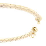 Italian 14k Yellow Gold Polished Rounded Flat Hollow Oval Bangle Bracelet 3mm