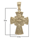 14k Yellow Gold Four Way Cross Holy Spirit Scapular Charm Pendant 3.1 grams - Yellow