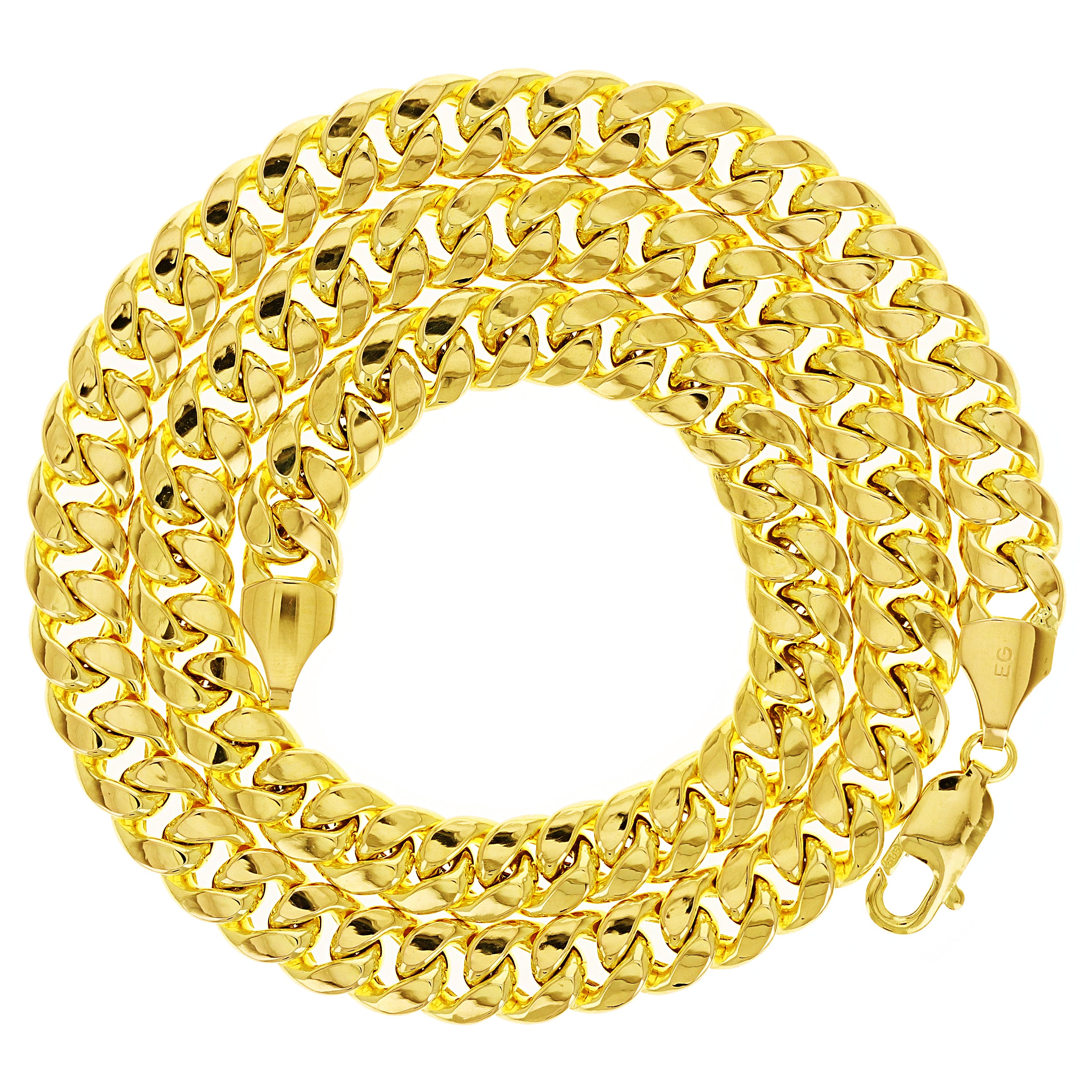 Italian 14k Yellow Gold Hollow Miami Cuban Chain Necklace 20" 8.7mm 40.6 grams - 20" 40.6 grams